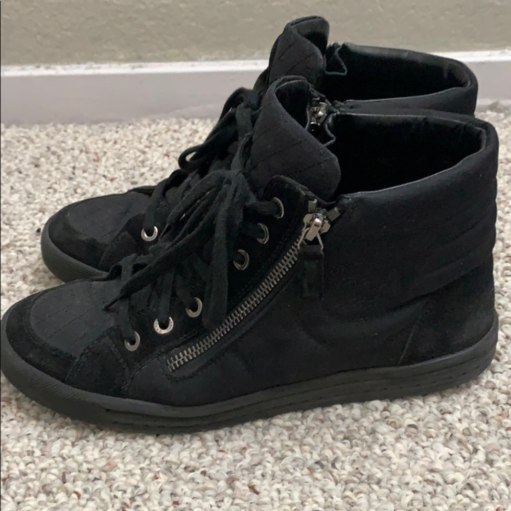 Authentic Chanel Canvas Suede Zipped Sneaker